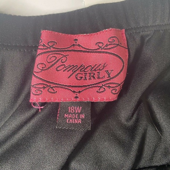 Pompous Girly Womens Sz 18W Black Cocktail Party Dress Sequin Chiffon High Low - Picture 5 of 10